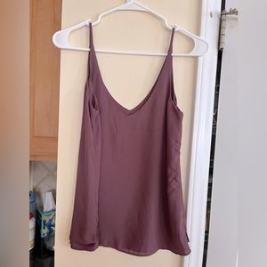 Fancy v-neck tank, chiffon material, dusty purple color